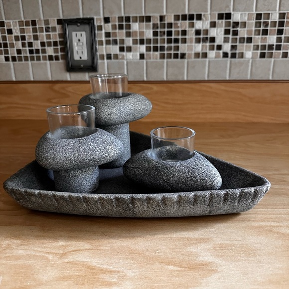 PartyLite Living StonesTextured Gray candle Decorative home decor - Picture 15 of 17